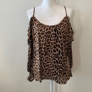 Parker Leopard Off The Shoulder Top